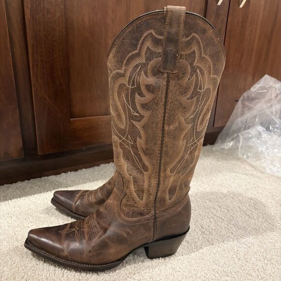 New Shyanne Tess TALL Western Boots Brown Womens SIZE 8 SNIP TOE Country Cowboy - Picture 13 of 14